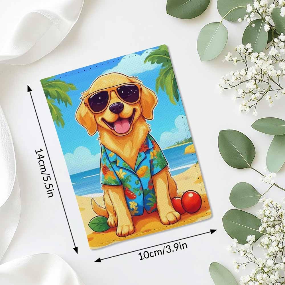 Foxes Passport Holder for Travel Cute Cartoon Animal PU Leather Passport Cover Wallet Cute Passport Card Holder for Women and Men