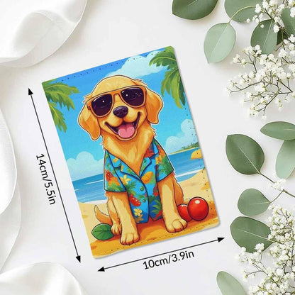 Foxes Passport Holder for Travel Cute Cartoon Animal PU Leather Passport Cover Wallet Cute Passport Card Holder for Women and Men
