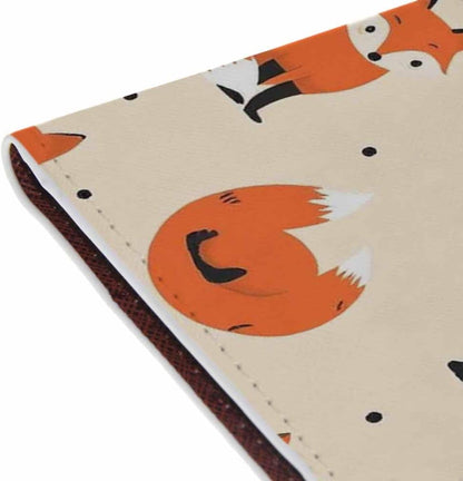 Foxes Passport Holder for Travel Cute Cartoon Animal PU Leather Passport Cover Wallet Cute Passport Card Holder for Women and Men
