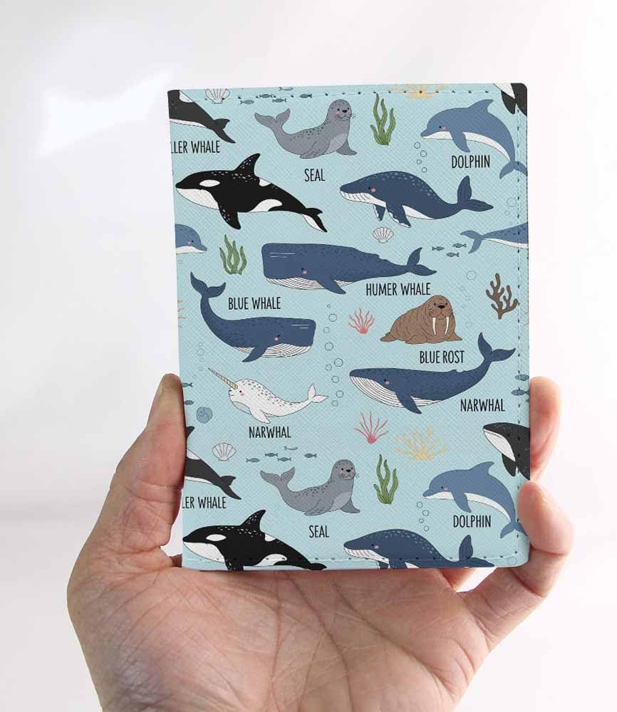 Foxes Passport Holder for Travel Cute Cartoon Animal PU Leather Passport Cover Wallet Cute Passport Card Holder for Women and Men