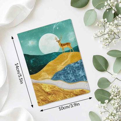 Foxes Passport Holder for Travel Cute Cartoon Animal PU Leather Passport Cover Wallet Cute Passport Card Holder for Women and Men