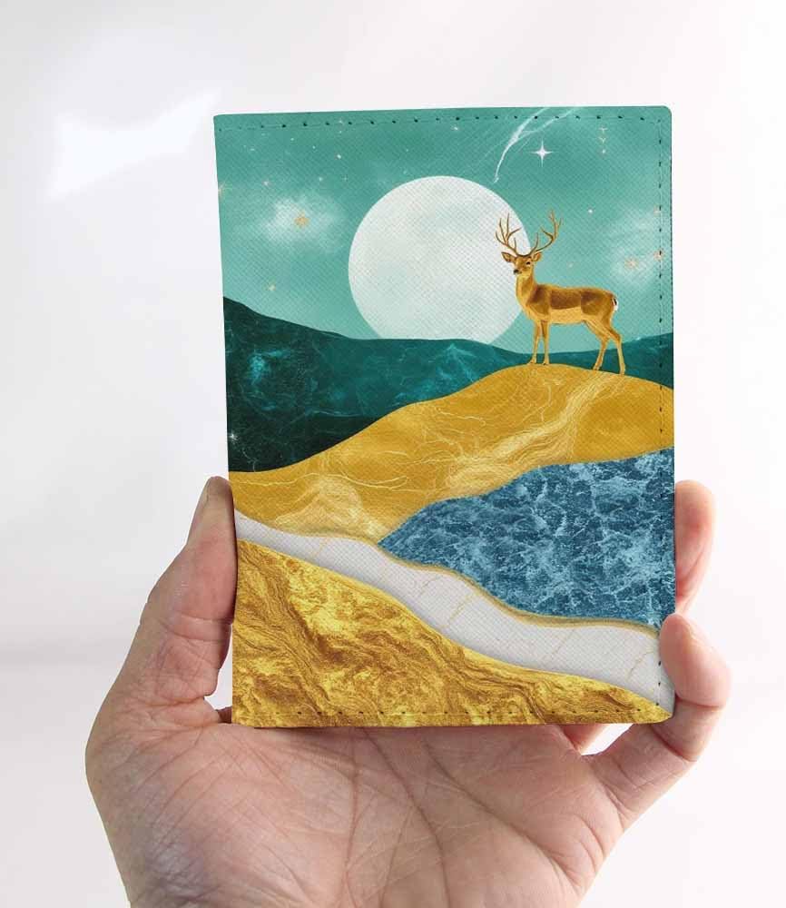 Foxes Passport Holder for Travel Cute Cartoon Animal PU Leather Passport Cover Wallet Cute Passport Card Holder for Women and Men