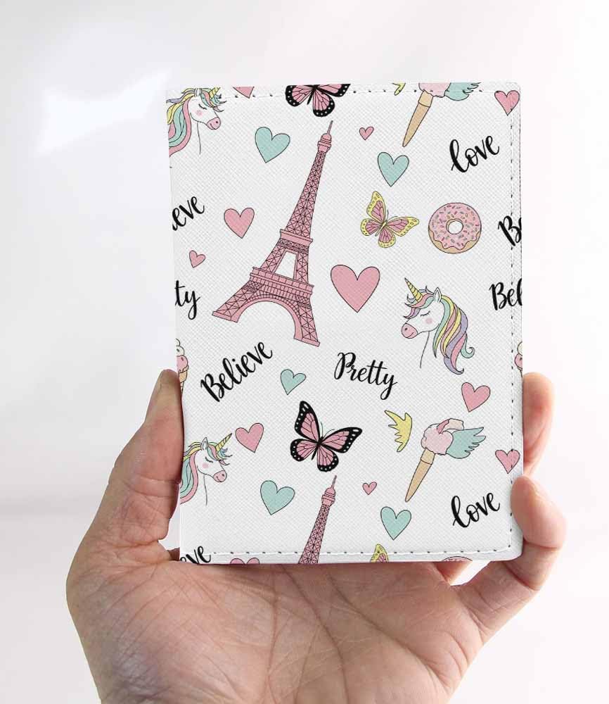 Foxes Passport Holder for Travel Cute Cartoon Animal PU Leather Passport Cover Wallet Cute Passport Card Holder for Women and Men