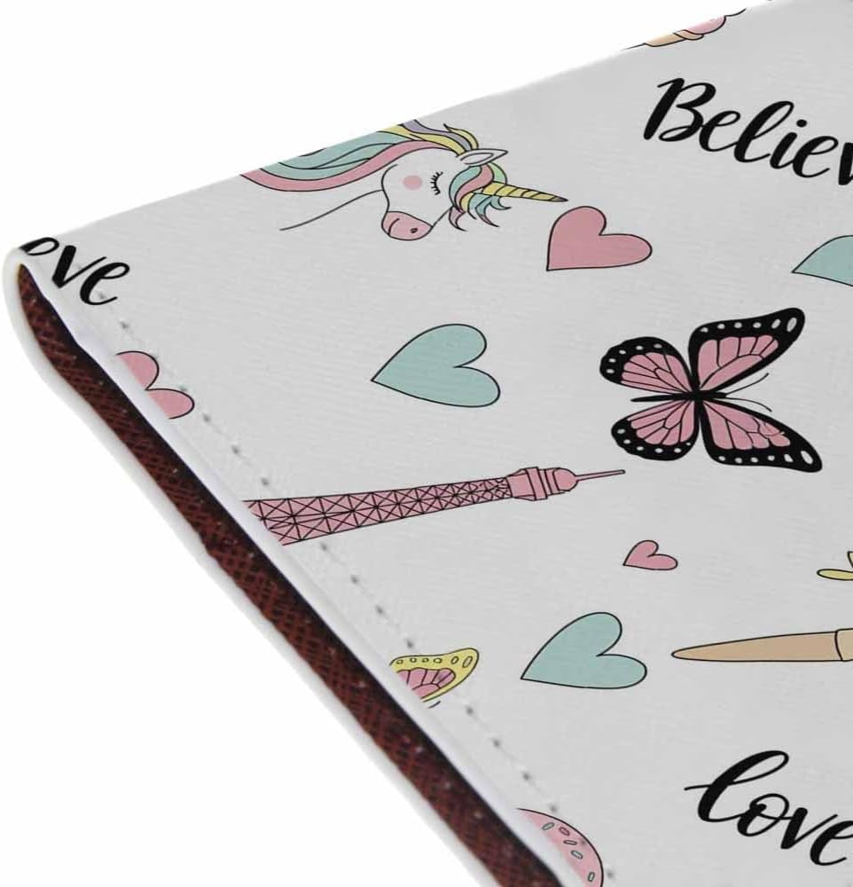 Foxes Passport Holder for Travel Cute Cartoon Animal PU Leather Passport Cover Wallet Cute Passport Card Holder for Women and Men