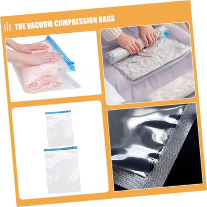 12pcs Roll up Compression Bags for Travel, Reusable Vacuum Storage Bags with Pa+pe Material, Space Saver Organizer for Clothing and Luggage, Hand Roll Operation