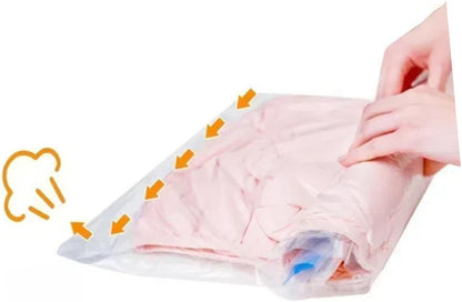 12pcs Roll up Compression Bags for Travel, Reusable Vacuum Storage Bags with Pa+pe Material, Space Saver Organizer for Clothing and Luggage, Hand Roll Operation