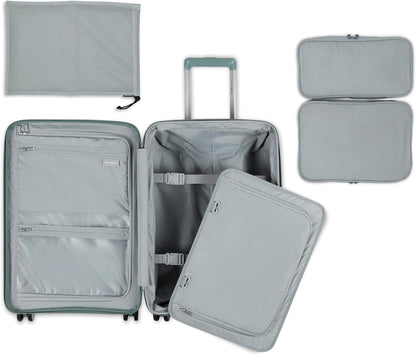 Elevation Plus - Carry-On Hardside Luggage with QuickEntry™ Front Compartment - Scratch Resistant Polypropylene Shell, AirTag Holder, TSA Lock, Airline Approved- Cypress Green