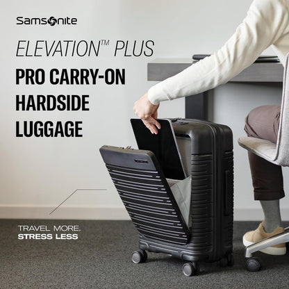 Elevation Plus - Carry-On Hardside Luggage with QuickEntry™ Front Compartment - Scratch Resistant Polypropylene Shell, AirTag Holder, TSA Lock, Airline Approved- Cypress Green