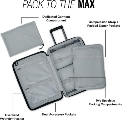 Elevation Plus - Carry-On Hardside Luggage with QuickEntry™ Front Compartment - Scratch Resistant Polypropylene Shell, AirTag Holder, TSA Lock, Airline Approved- Cypress Green