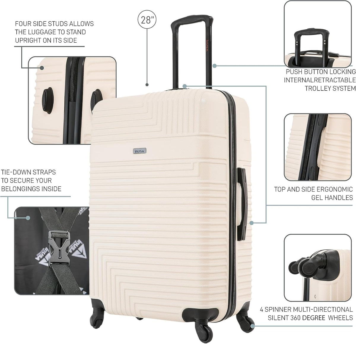 RESILIENCE Luggage with Spinner Wheels | Durable Lightweight Hardshell Spacious Travel Bag with Handle and Trolley | 20-Inch Carry On Small Luggage | Charcoal