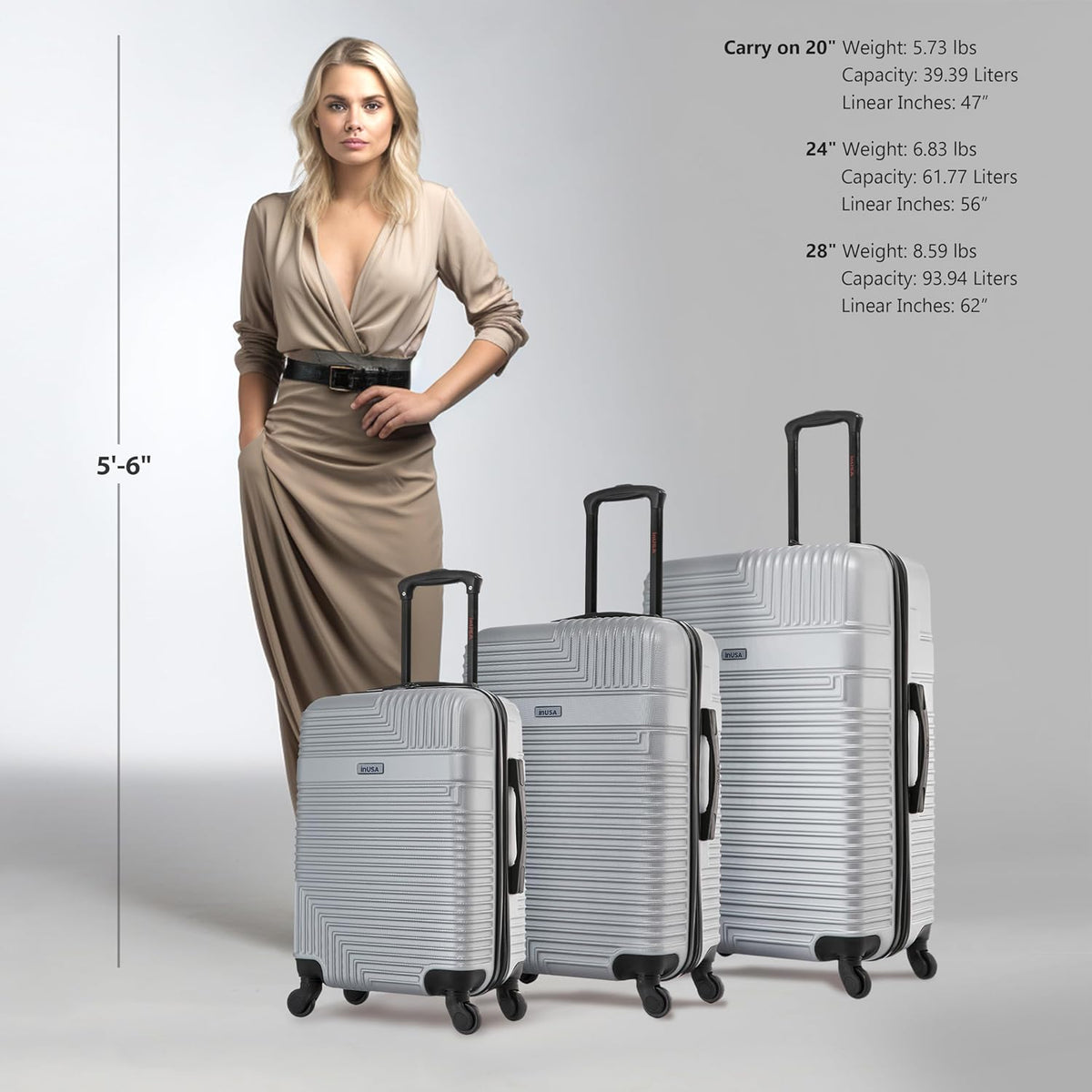 RESILIENCE Luggage with Spinner Wheels | Durable Lightweight Hardshell Spacious Travel Bag with Handle and Trolley | 20-Inch Carry On Small Luggage | Charcoal