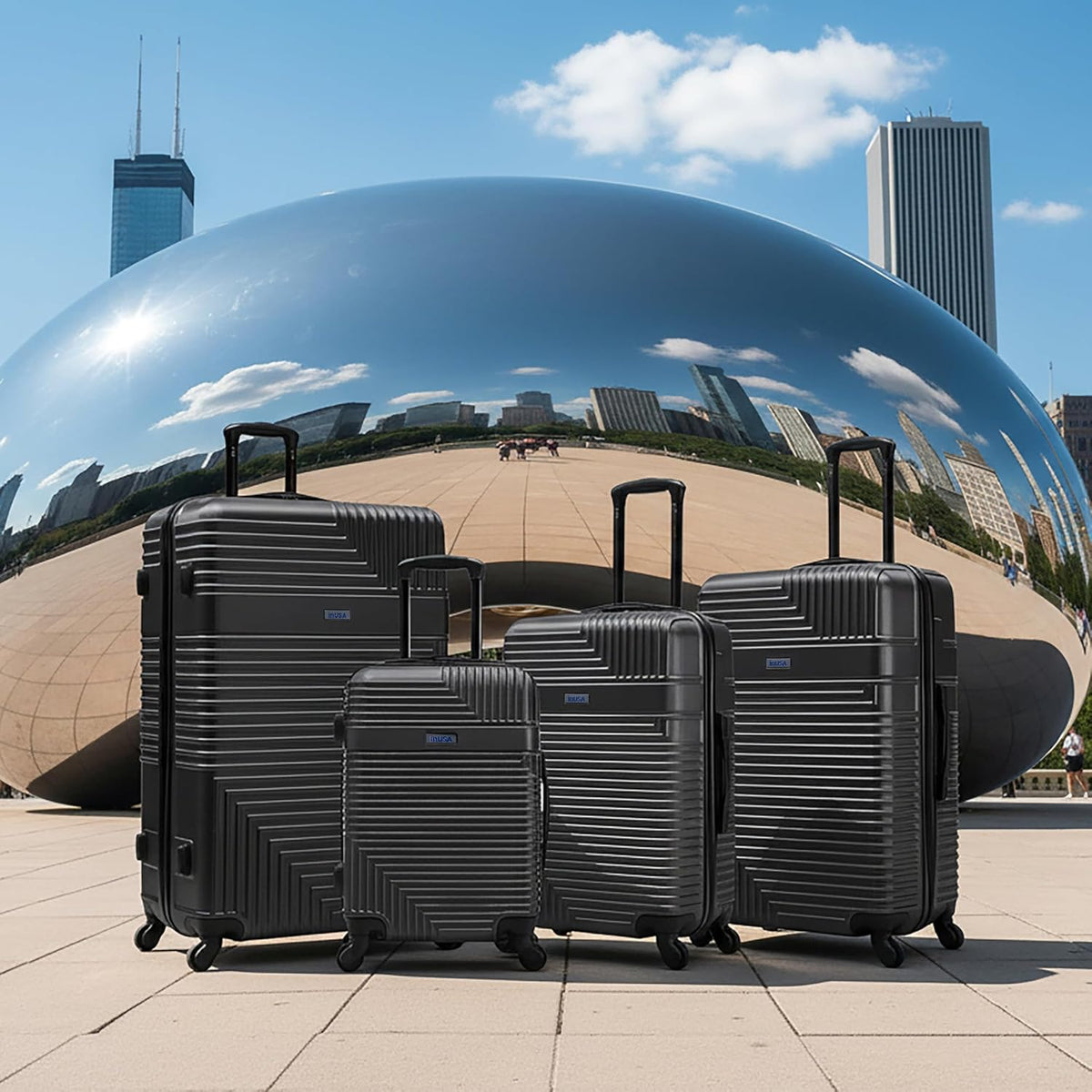 RESILIENCE Luggage with Spinner Wheels | Durable Lightweight Hardshell Spacious Travel Bag with Handle and Trolley | 20-Inch Carry On Small Luggage | Charcoal