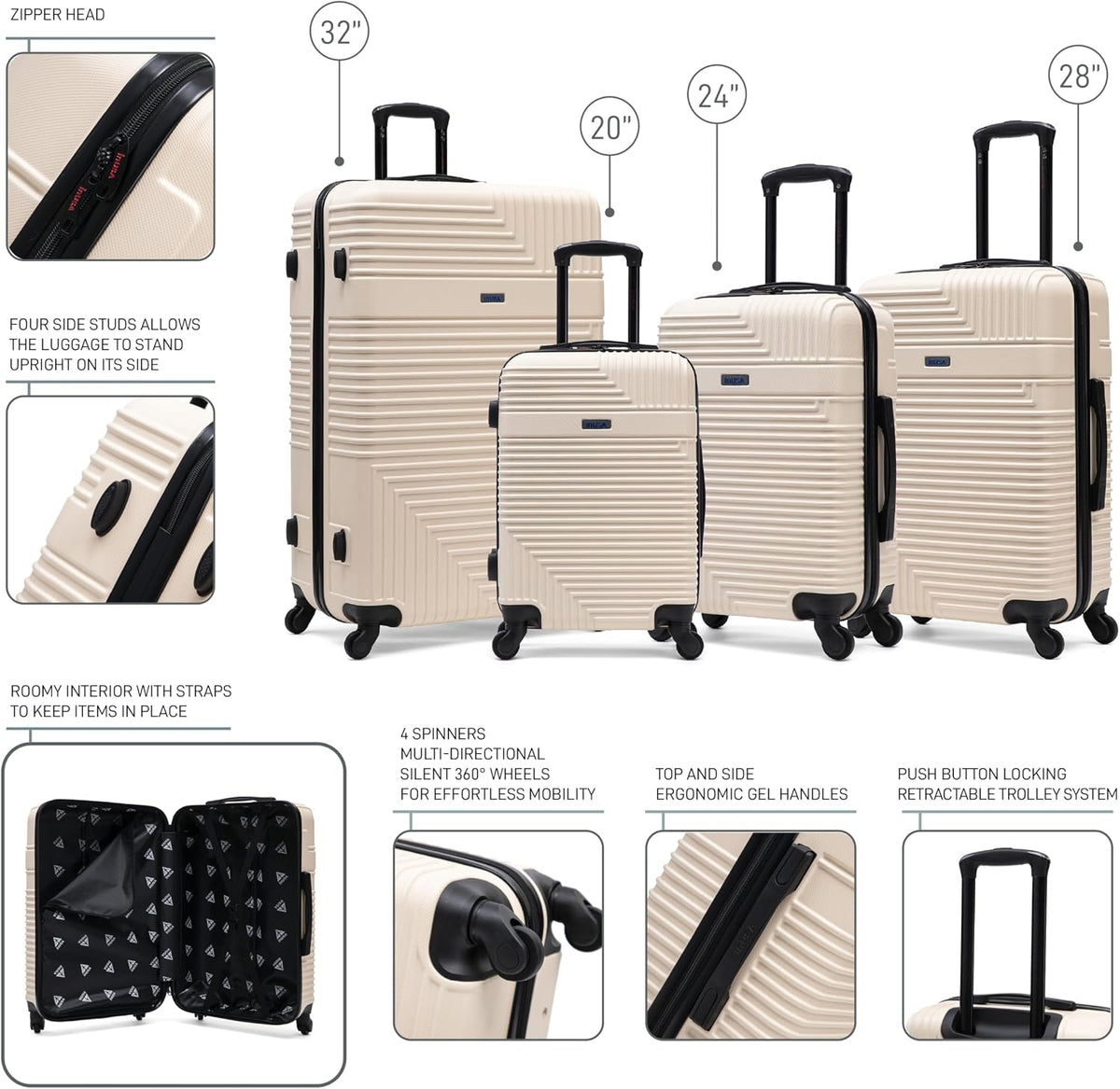 RESILIENCE Luggage with Spinner Wheels | Durable Lightweight Hardshell Spacious Travel Bag with Handle and Trolley | 20-Inch Carry On Small Luggage | Charcoal