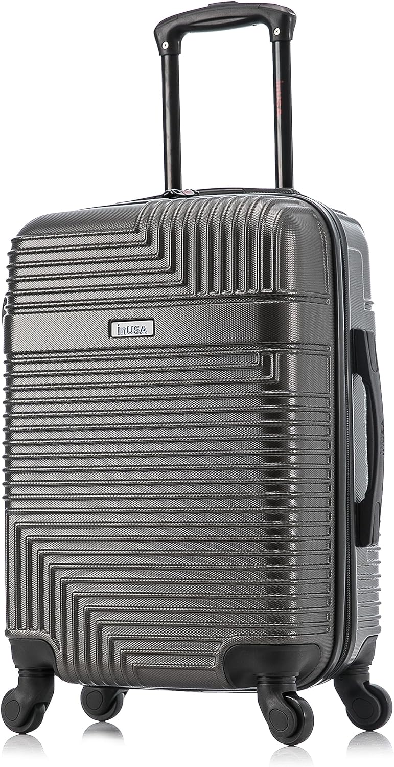 RESILIENCE Luggage with Spinner Wheels | Durable Lightweight Hardshell Spacious Travel Bag with Handle and Trolley | 20-Inch Carry On Small Luggage | Charcoal