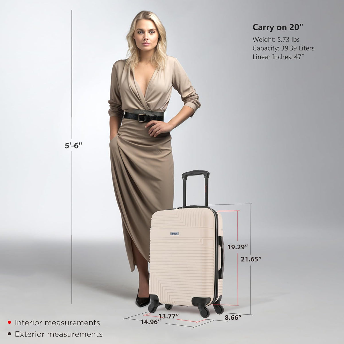 RESILIENCE Luggage with Spinner Wheels | Durable Lightweight Hardshell Spacious Travel Bag with Handle and Trolley | 20-Inch Carry On Small Luggage | Charcoal