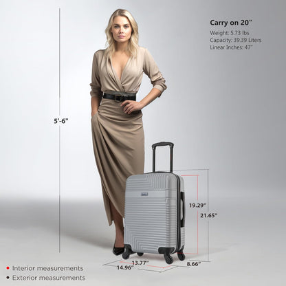 RESILIENCE Luggage with Spinner Wheels | Durable Lightweight Hardshell Spacious Travel Bag with Handle and Trolley | 20-Inch Carry On Small Luggage | Charcoal
