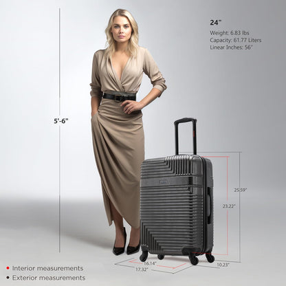 RESILIENCE Luggage with Spinner Wheels | Durable Lightweight Hardshell Spacious Travel Bag with Handle and Trolley | 20-Inch Carry On Small Luggage | Charcoal