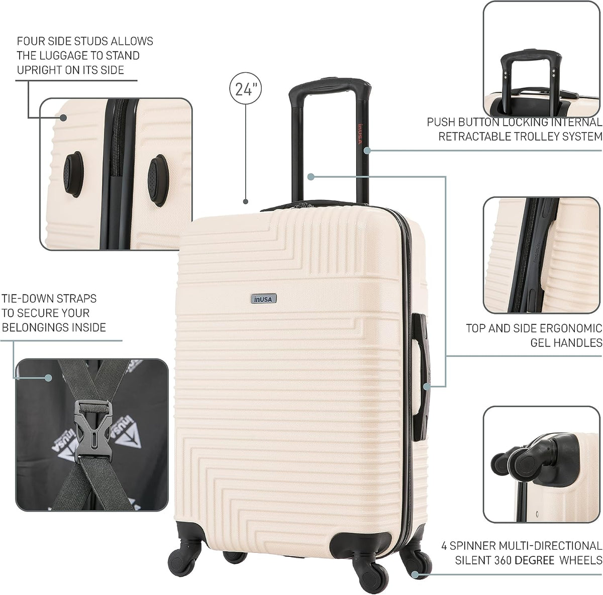 RESILIENCE Luggage with Spinner Wheels | Durable Lightweight Hardshell Spacious Travel Bag with Handle and Trolley | 20-Inch Carry On Small Luggage | Charcoal