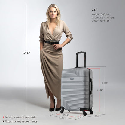 RESILIENCE Luggage with Spinner Wheels | Durable Lightweight Hardshell Spacious Travel Bag with Handle and Trolley | 20-Inch Carry On Small Luggage | Charcoal