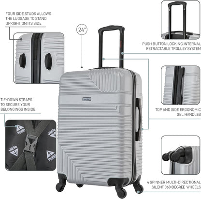 RESILIENCE Luggage with Spinner Wheels | Durable Lightweight Hardshell Spacious Travel Bag with Handle and Trolley | 20-Inch Carry On Small Luggage | Charcoal