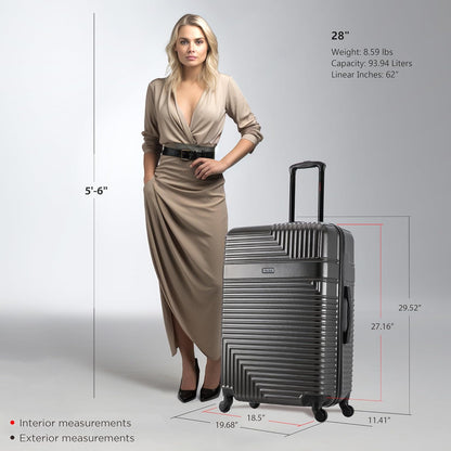 RESILIENCE Luggage with Spinner Wheels | Durable Lightweight Hardshell Spacious Travel Bag with Handle and Trolley | 20-Inch Carry On Small Luggage | Charcoal