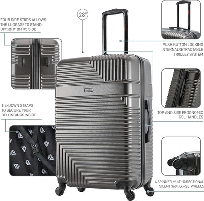 RESILIENCE Luggage with Spinner Wheels | Durable Lightweight Hardshell Spacious Travel Bag with Handle and Trolley | 20-Inch Carry On Small Luggage | Charcoal