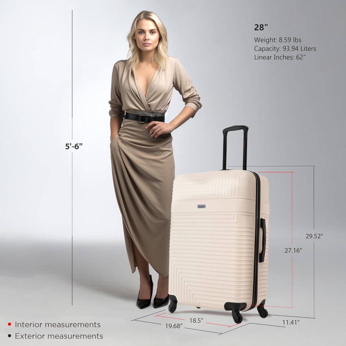 RESILIENCE Luggage with Spinner Wheels | Durable Lightweight Hardshell Spacious Travel Bag with Handle and Trolley | 20-Inch Carry On Small Luggage | Charcoal