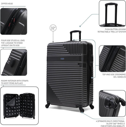 RESILIENCE Luggage with Spinner Wheels | Durable Lightweight Hardshell Spacious Travel Bag with Handle and Trolley | 20-Inch Carry On Small Luggage | Charcoal