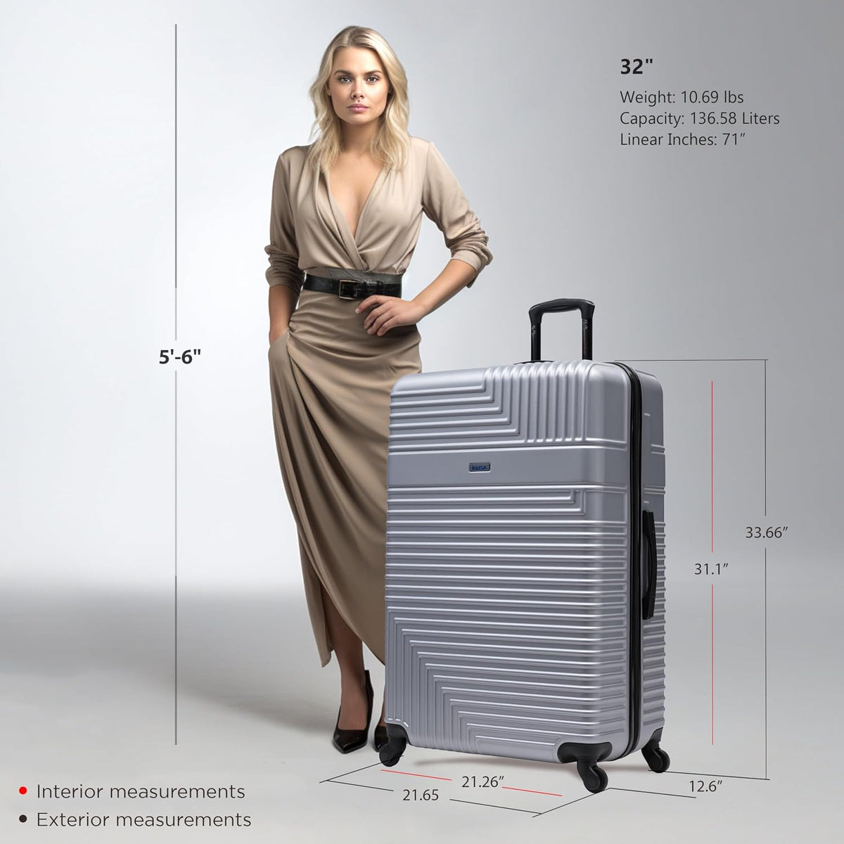 RESILIENCE Luggage with Spinner Wheels | Durable Lightweight Hardshell Spacious Travel Bag with Handle and Trolley | 20-Inch Carry On Small Luggage | Charcoal