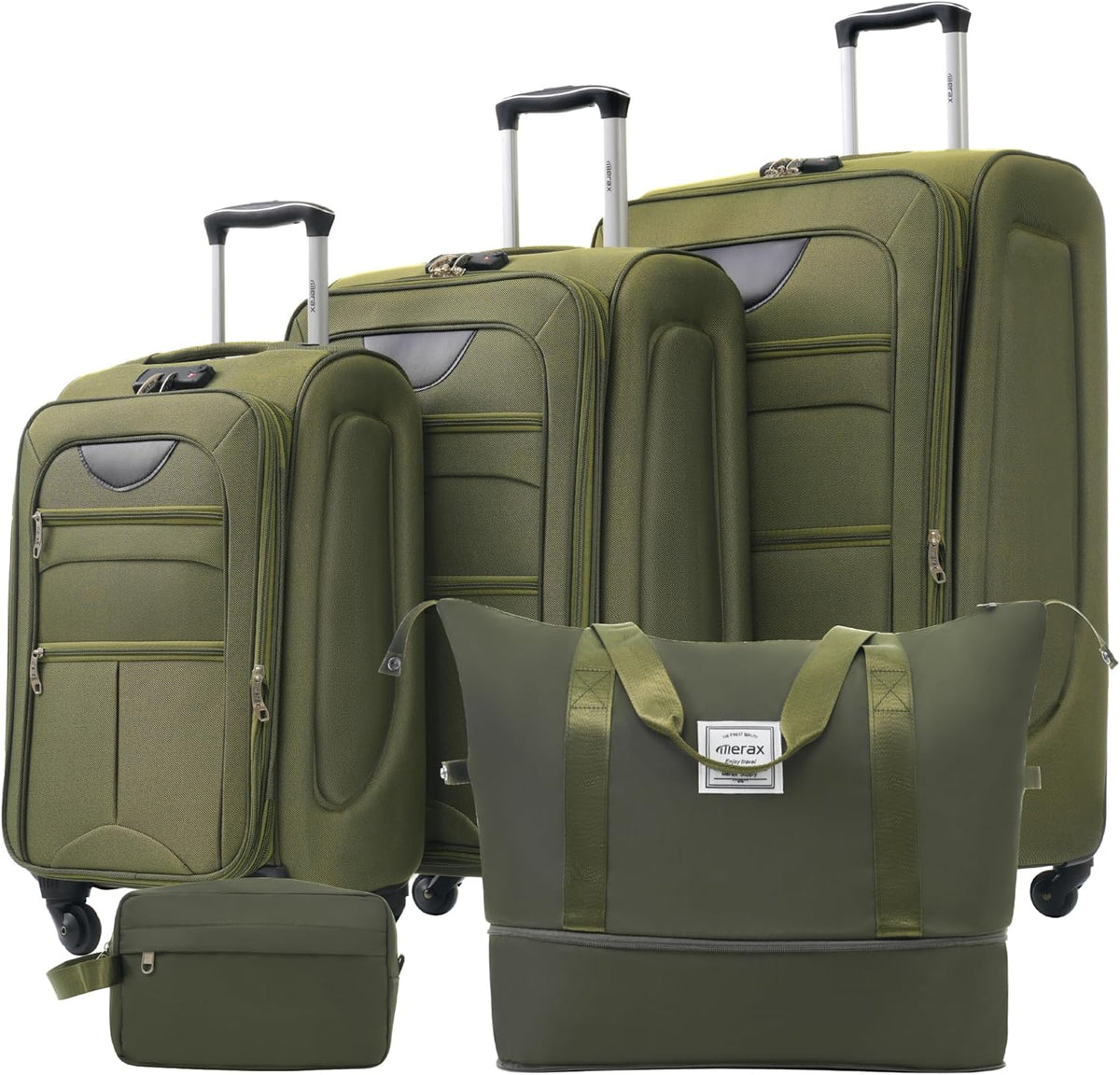 Softside Luggage Set, Travel Suitcase Expandable Lightweight 3 Piece | Luggage Sets with Spinner Wheels 22" 26" 30" Suitcase with TSA Lock (Blue Green)