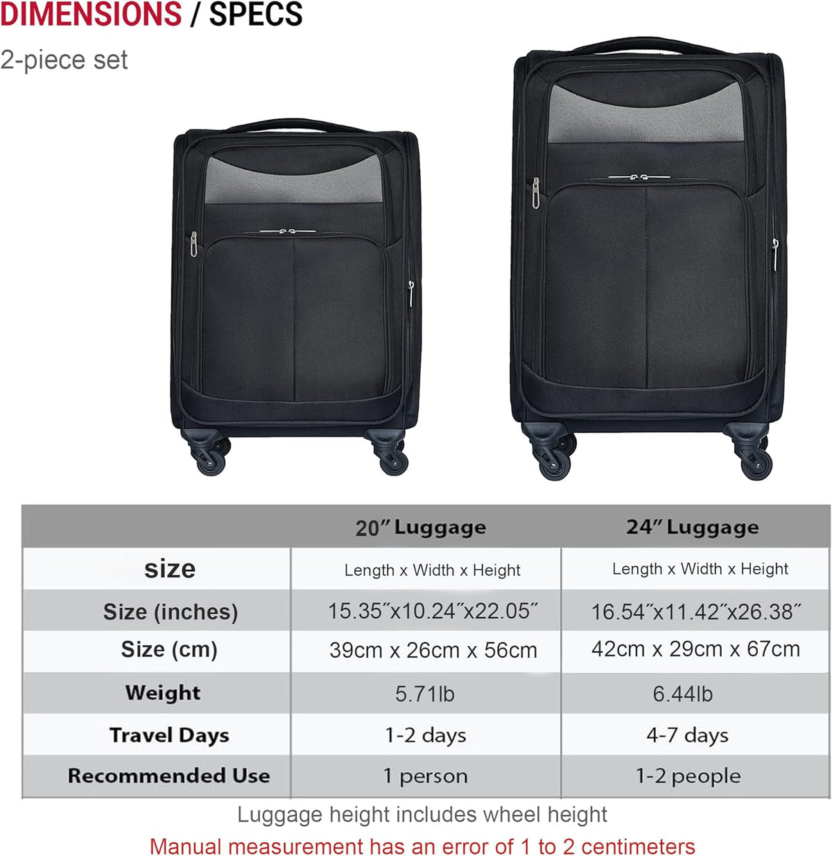 Softside Luggage Set, Travel Suitcase Expandable Lightweight 3 Piece | Luggage Sets with Spinner Wheels 22" 26" 30" Suitcase with TSA Lock (Blue Green)