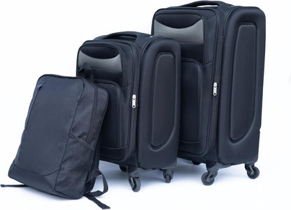 Softside Luggage Set, Travel Suitcase Expandable Lightweight 3 Piece | Luggage Sets with Spinner Wheels 22" 26" 30" Suitcase with TSA Lock (Blue Green)