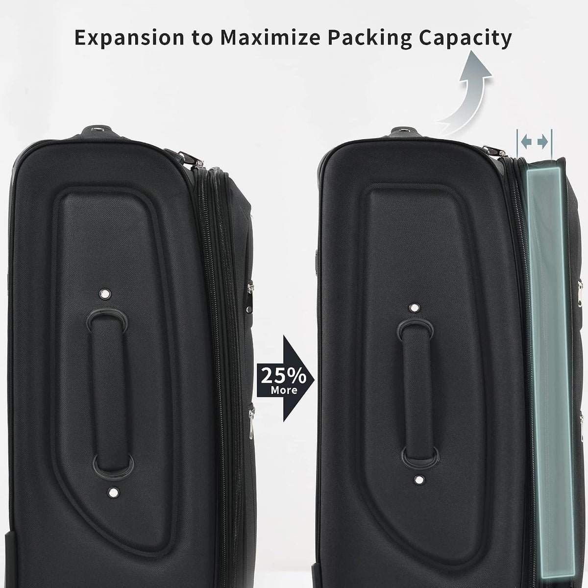 Softside Luggage Set, Travel Suitcase Expandable Lightweight 3 Piece | Luggage Sets with Spinner Wheels 22" 26" 30" Suitcase with TSA Lock (Blue Green)