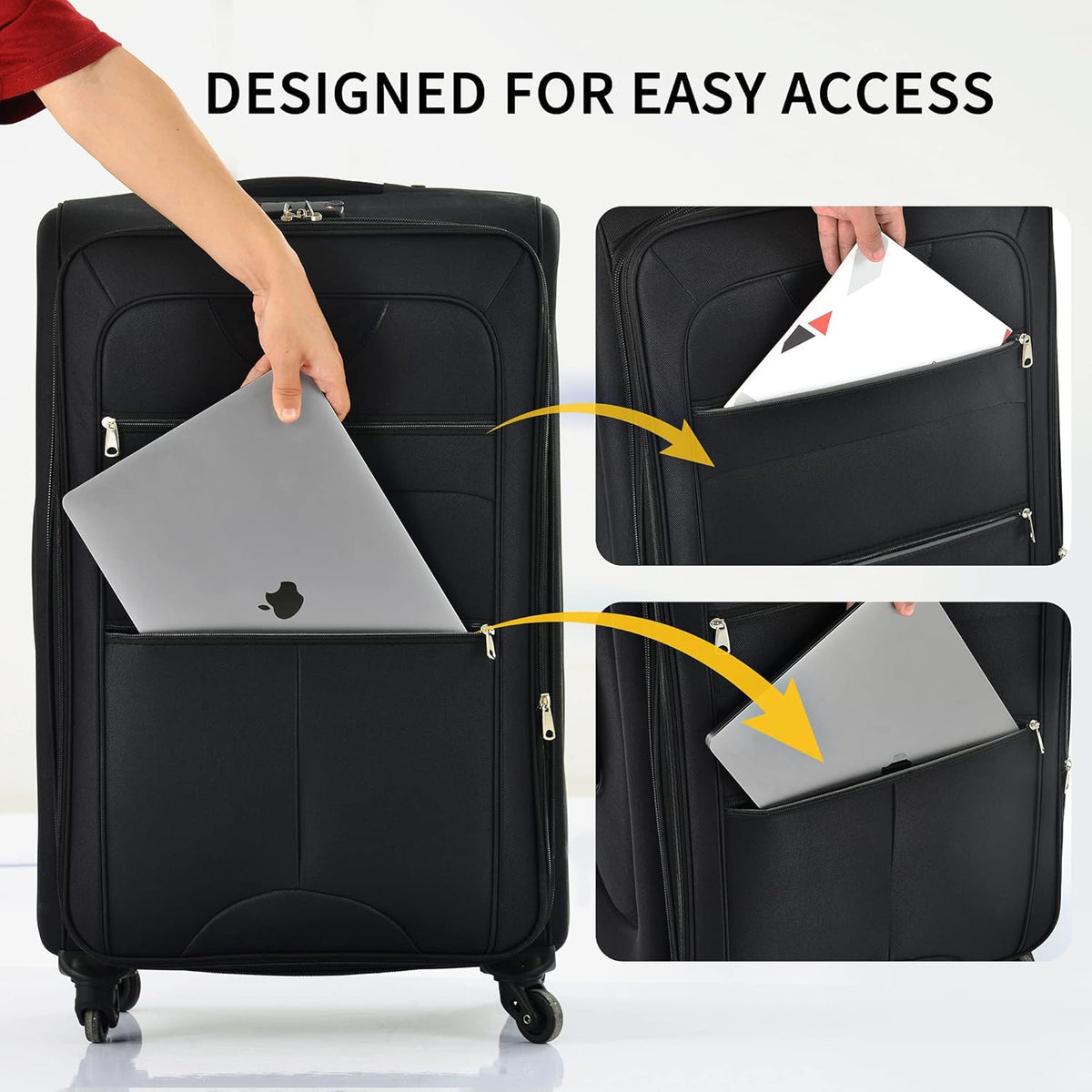 Softside Luggage Set, Travel Suitcase Expandable Lightweight 3 Piece | Luggage Sets with Spinner Wheels 22" 26" 30" Suitcase with TSA Lock (Blue Green)