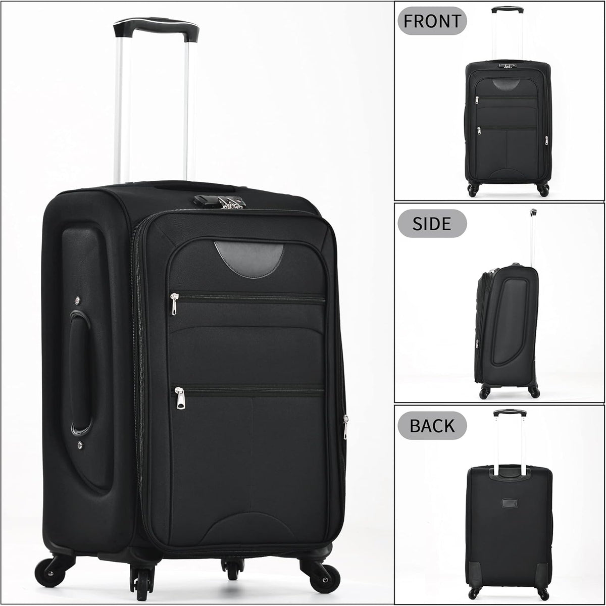 Softside Luggage Set, Travel Suitcase Expandable Lightweight 3 Piece | Luggage Sets with Spinner Wheels 22" 26" 30" Suitcase with TSA Lock (Blue Green)