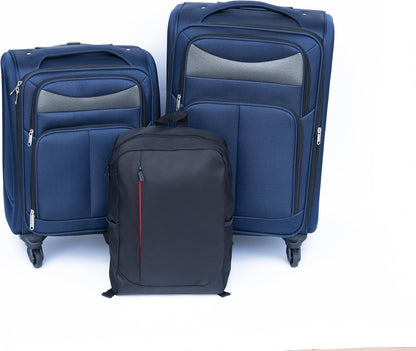 Softside Luggage Set, Travel Suitcase Expandable Lightweight 3 Piece | Luggage Sets with Spinner Wheels 22" 26" 30" Suitcase with TSA Lock (Blue Green)