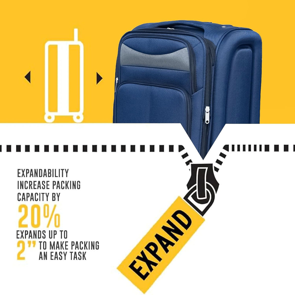 Softside Luggage Set, Travel Suitcase Expandable Lightweight 3 Piece | Luggage Sets with Spinner Wheels 22" 26" 30" Suitcase with TSA Lock (Blue Green)