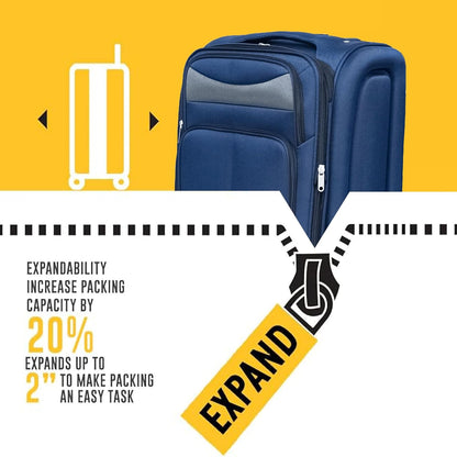 Softside Luggage Set, Travel Suitcase Expandable Lightweight 3 Piece | Luggage Sets with Spinner Wheels 22" 26" 30" Suitcase with TSA Lock (Blue Green)