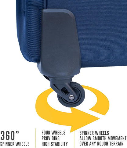 Softside Luggage Set, Travel Suitcase Expandable Lightweight 3 Piece | Luggage Sets with Spinner Wheels 22" 26" 30" Suitcase with TSA Lock (Blue Green)