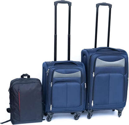 Softside Luggage Set, Travel Suitcase Expandable Lightweight 3 Piece | Luggage Sets with Spinner Wheels 22" 26" 30" Suitcase with TSA Lock (Blue Green)