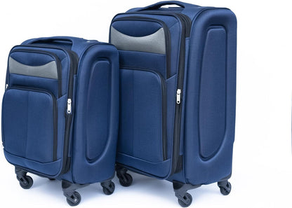Softside Luggage Set, Travel Suitcase Expandable Lightweight 3 Piece | Luggage Sets with Spinner Wheels 22" 26" 30" Suitcase with TSA Lock (Blue Green)