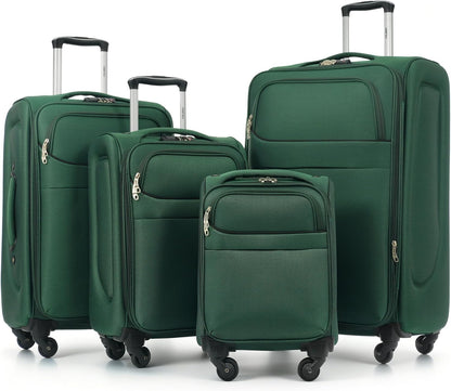 Softside Luggage Set, Travel Suitcase Expandable Lightweight 3 Piece | Luggage Sets with Spinner Wheels 22" 26" 30" Suitcase with TSA Lock (Blue Green)