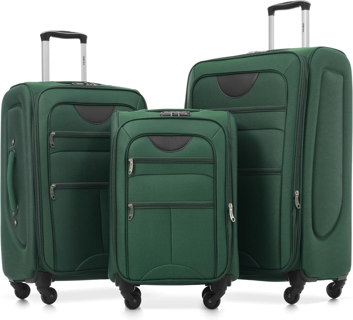 Softside Luggage Set, Travel Suitcase Expandable Lightweight 3 Piece | Luggage Sets with Spinner Wheels 22" 26" 30" Suitcase with TSA Lock (Blue Green)