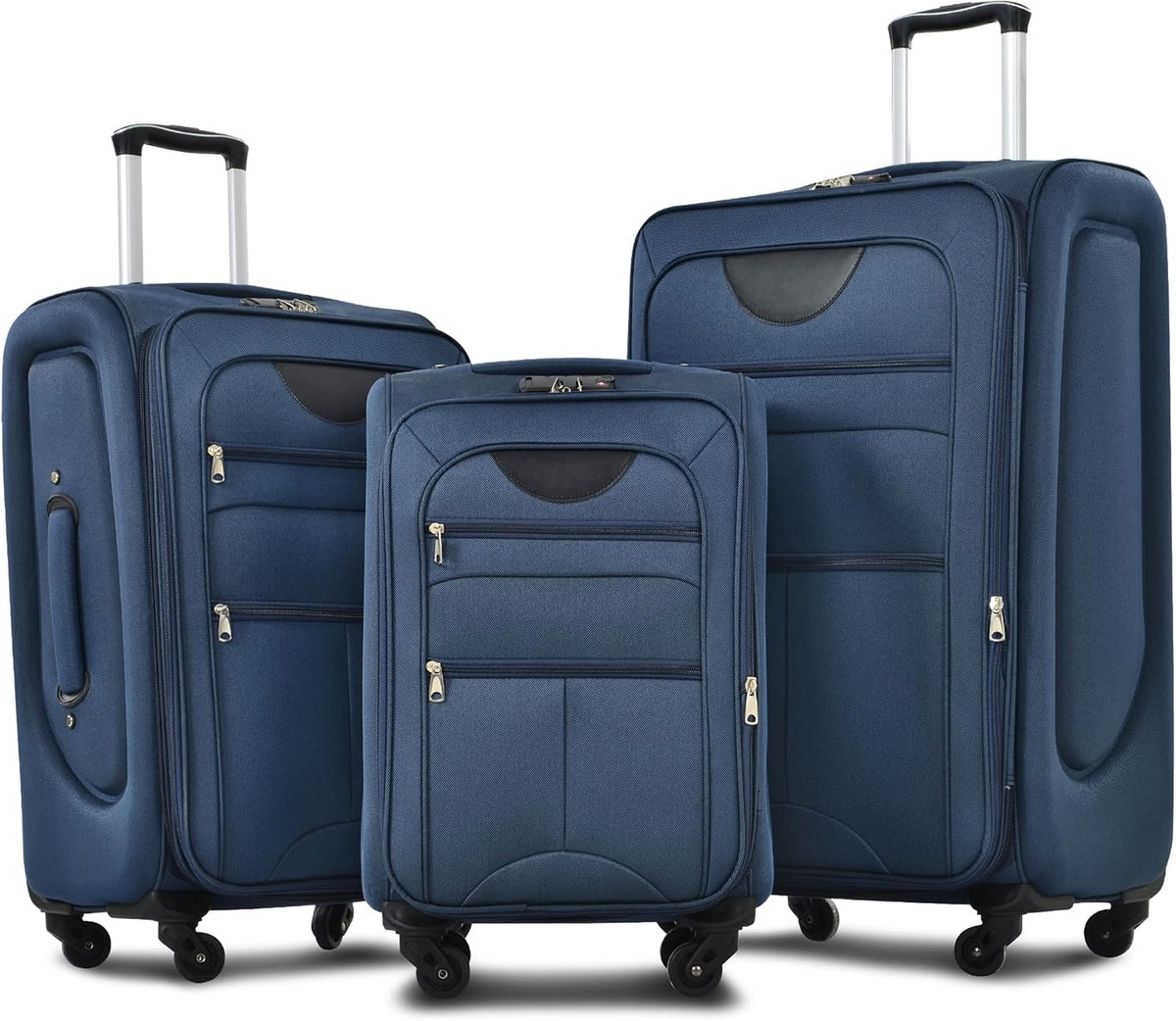 Softside Luggage Set, Travel Suitcase Expandable Lightweight 3 Piece | Luggage Sets with Spinner Wheels 22" 26" 30" Suitcase with TSA Lock (Blue Green)