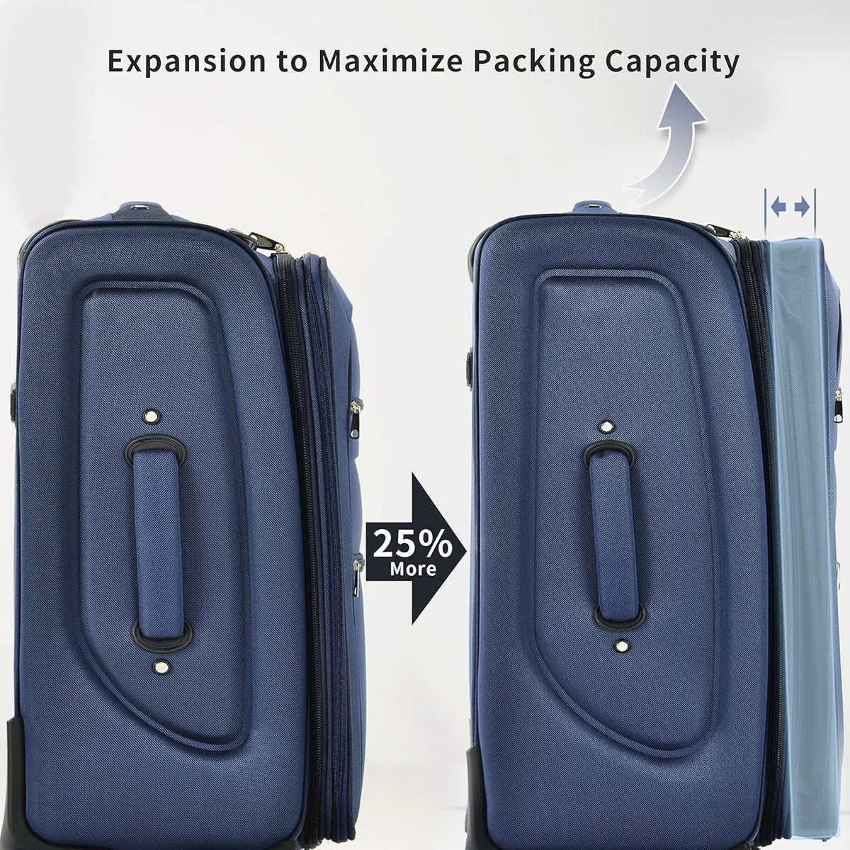 Softside Luggage Set, Travel Suitcase Expandable Lightweight 3 Piece | Luggage Sets with Spinner Wheels 22" 26" 30" Suitcase with TSA Lock (Blue Green)