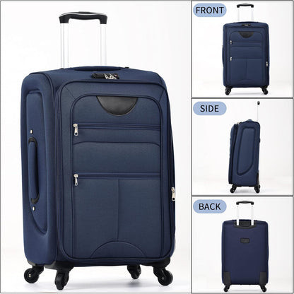Softside Luggage Set, Travel Suitcase Expandable Lightweight 3 Piece | Luggage Sets with Spinner Wheels 22" 26" 30" Suitcase with TSA Lock (Blue Green)