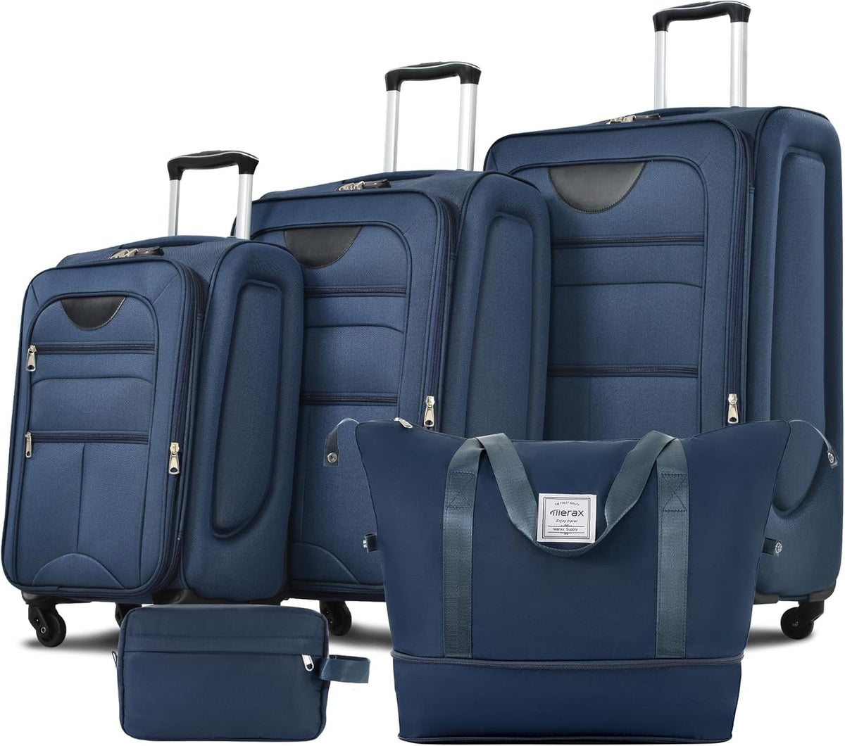 Softside Luggage Set, Travel Suitcase Expandable Lightweight 3 Piece | Luggage Sets with Spinner Wheels 22" 26" 30" Suitcase with TSA Lock (Blue Green)