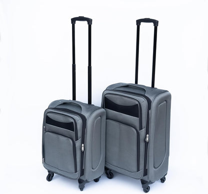 Softside Luggage Set, Travel Suitcase Expandable Lightweight 3 Piece | Luggage Sets with Spinner Wheels 22" 26" 30" Suitcase with TSA Lock (Blue Green)
