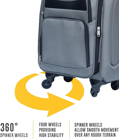 Softside Luggage Set, Travel Suitcase Expandable Lightweight 3 Piece | Luggage Sets with Spinner Wheels 22" 26" 30" Suitcase with TSA Lock (Blue Green)