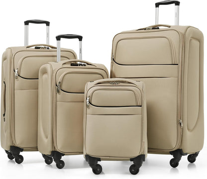 Softside Luggage Set, Travel Suitcase Expandable Lightweight 3 Piece | Luggage Sets with Spinner Wheels 22" 26" 30" Suitcase with TSA Lock (Blue Green)